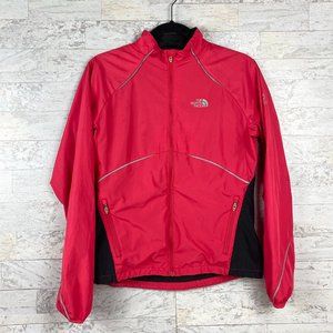 North Face Pink Black Windbreaker Zip-up Jacket SM